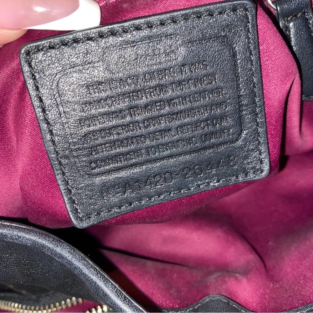 Coach 15x13” 2014 Madison Op Art Phoebe Hobo Shoulder Bag Purse W/2 Tags Metal - Picture 5 of 8